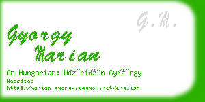 gyorgy marian business card